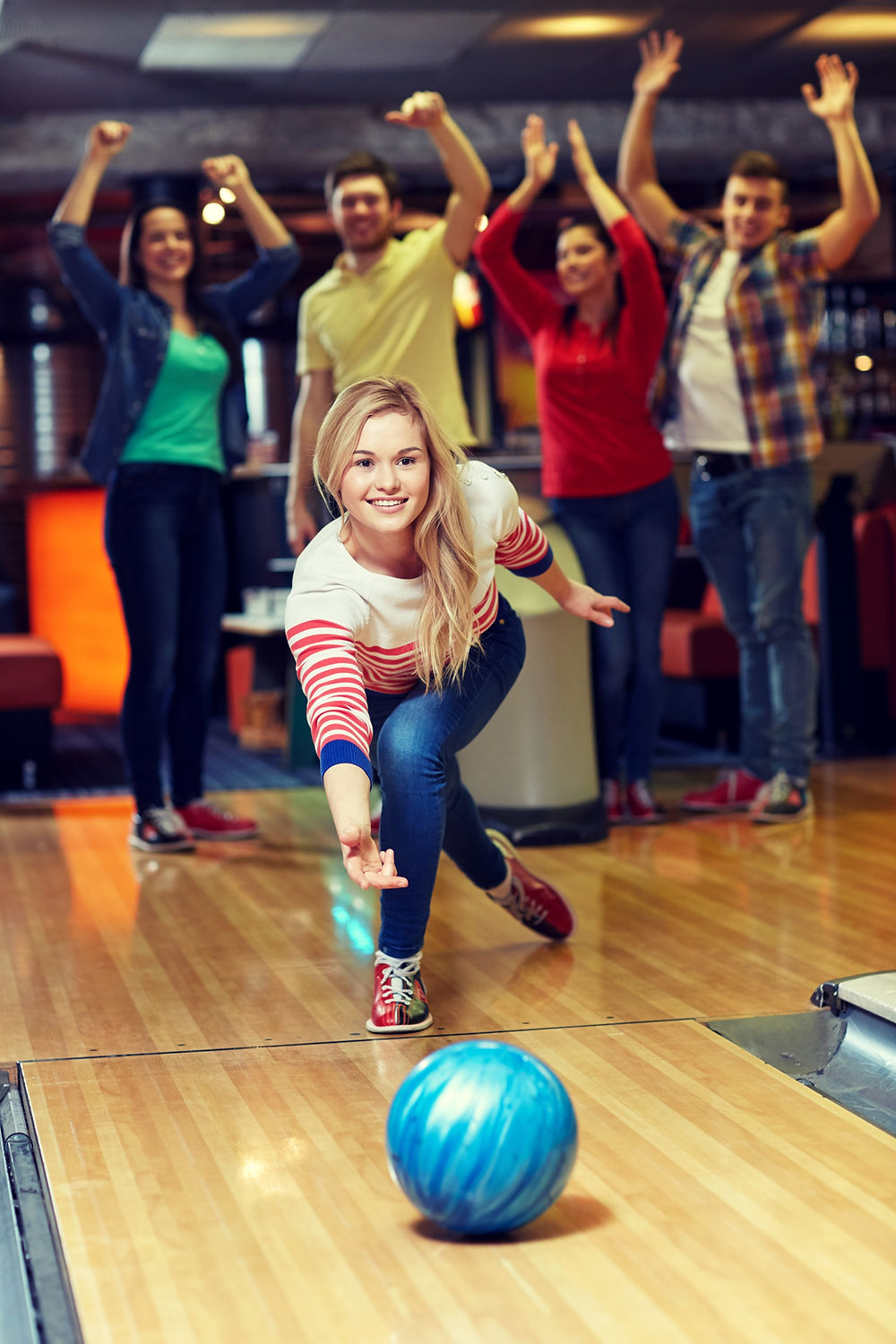Group enjoying an exclusive ten-pin bowling party at Yamba Bowling Club
